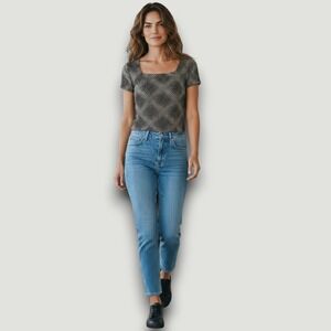 Ronni Nicole by Ouida Womens Top L Black Metallic Gold Silver Vtg  90's Glam